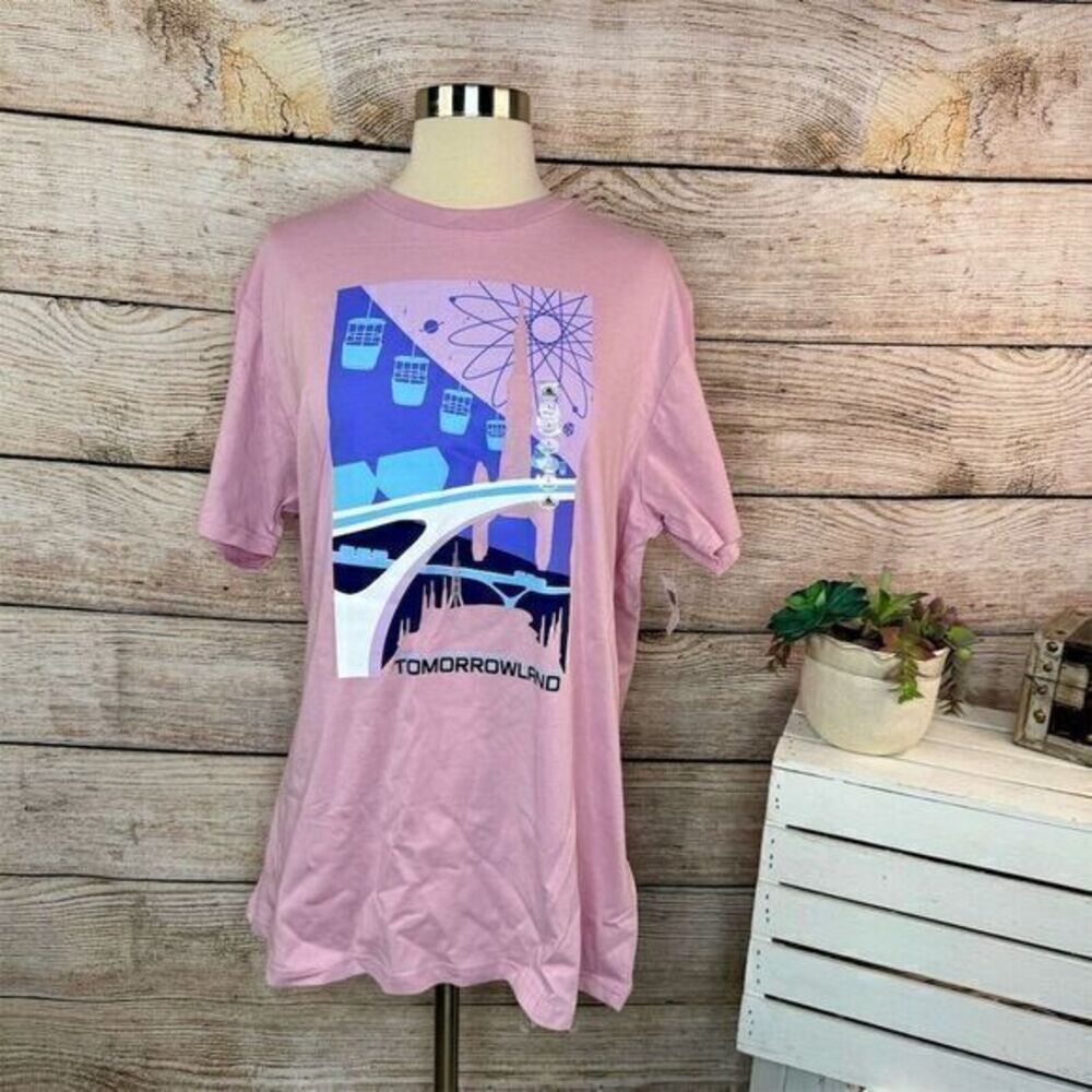 Disney Parks Tomorrowland Pink T-Shirt Unisex Large Official Disney Merch